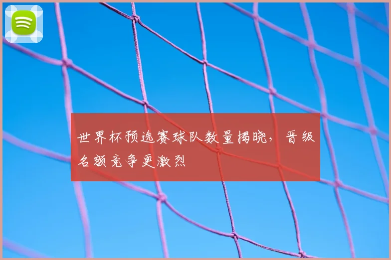 世界杯预选赛球队数量揭晓,晋级名额竞争更激烈